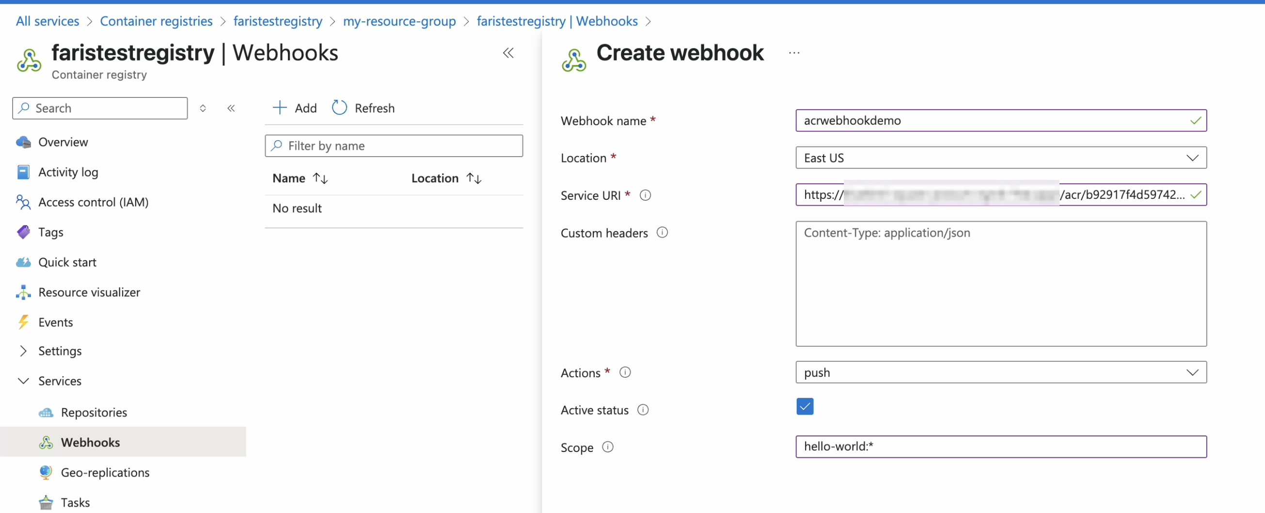 Create Webhook Create Webhook